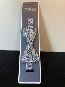 CHAPS neu auf Karte blaue Paisley-Fliege hellbraun Goldakzent klassisches Design verstellbar - Bild 1 von 5