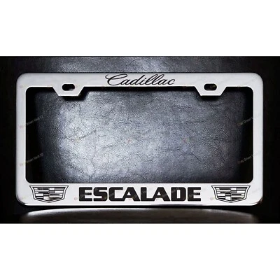 Cadillac ESCALADE Custom Made chrome metal License Plate Frame Screw Caps - Image 1 of 4
