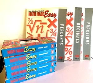 VTG Math Made Easy Tutorial Lot 5 VHS Tapes & 3 Clean Workbooks Homeschool Math - Bild 1 von 10