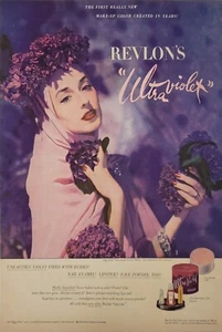 1946 Revlon Ultra Violeta Esmalte de Uñas Lápiz Labial Cara Vintage Impresión Anuncio Púrpura - Imagen 1 de 1