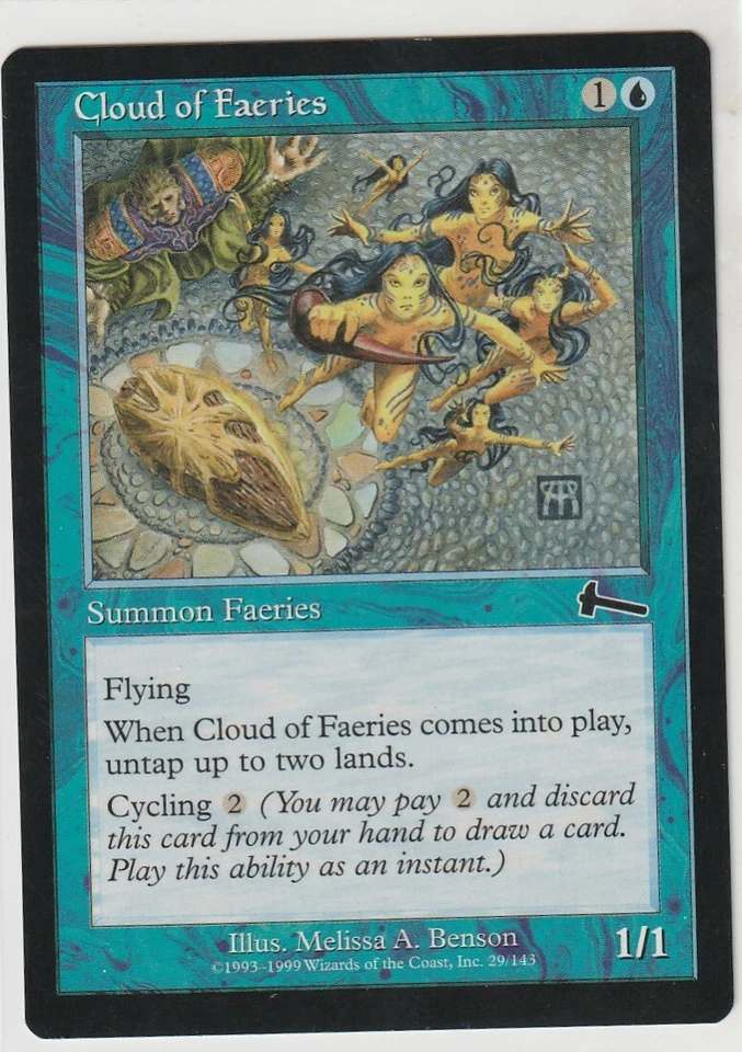 Magic The Gathering 4x CLOUD OF FAERIES Urza's Legacy MtG NMint Blue Common - Image 1 of 1