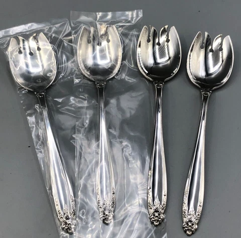 Prelude by International Sterling Silver set of 4 Ice Cream Spoon/Forks 5.75" Cover