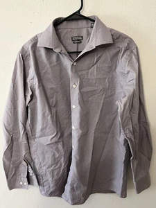 Kenneth Cole Reaction Mens Wrinkle Free Regular Fit Purple Plaid 15.5 32/33 - Picture 1 of 5