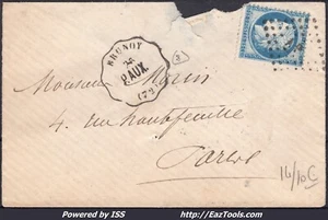 FRANCE N°60A SUR LETTRE AMBULANT AP + CONVOYEUR DE  STATION BRUNOY - Picture 1 of 2