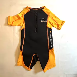 Short Sleeve Unisex Kids Bright Orange Wetsuit Aqua Sphere Stingray Size 2 - Picture 1 of 9