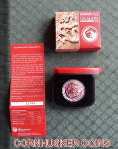 2012 Australian 1oz 99.9 % Pure Silver Proof Dollar Colorized ~ Box & COA 👀 - Picture 1 of 4