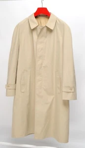 GIEVES & HAWKES Overcoat Savile Row Check Lined Sand Raincoat Size UK 42 / EU 52 - Picture 1 of 21
