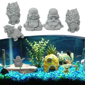 Aquarium Fish Tank Garden Statue Green Sandstone Figurine Ornaments Decorations - Picture 1 of 16