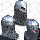 Viking Helmet With Chain Mail Medieval Knight Battle Armour Costume Helmet