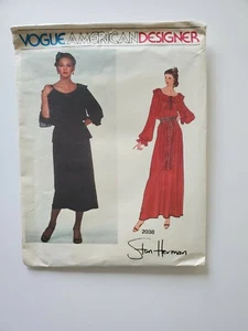 1980er Vintage Vogue 2038 Schnittmuster Misses Größe 12 Kleid Top Rock ungeschnitten - Bild 1 von 9