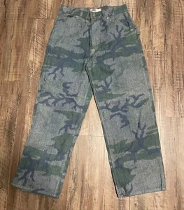 Mens Vintage Old Navy Blue Jeans Denim Odd Blue Green Camo Pattern 30 x 32 - Picture 1 of 3