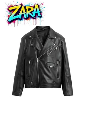 CHAQUETA MOTERA EFECTO CUERO ZARA TALLA S AJUSTE RELAJADO EXCELENTE ESTADO  Foto 1 de 4