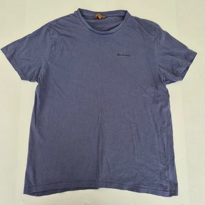 Camiseta Ben Sherman Grande Azul Hombre Logo Bordado 100% Algodón - Imagen 1 de 4