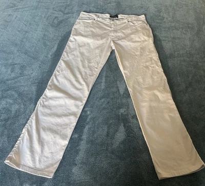 Pantalones de mezclilla Ermenegildo Zegna 5 bolsillos blanco roto beige claro marfil algodón talla 38x32 Foto 1 de 4