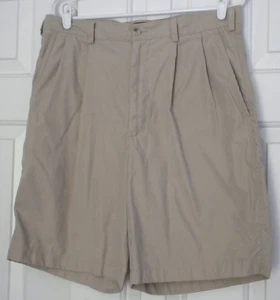Head Mens 34 Khaki Golf Shorts 8.5" inseam pleated front Polyester/Nylon - Picture 1 of 8