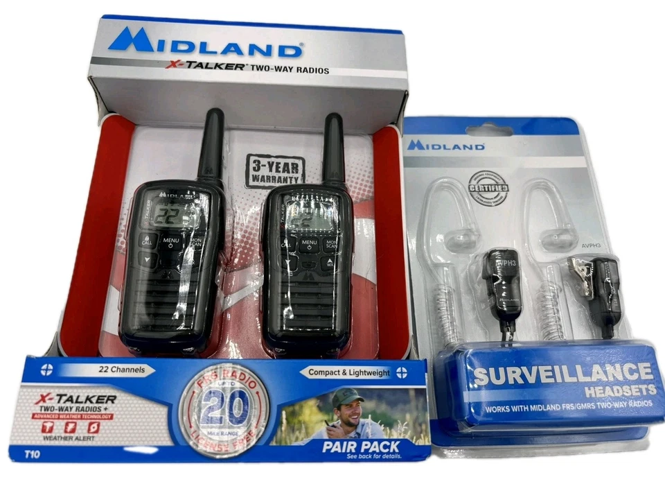Midland X-Talker Two-Way Radios 22 Channels Compact & Lightweight 20 Mile Radius - Image 1 of 1