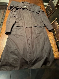 Outback Trading Company Coat Mens XL Oilskin Duster Trench Coat Bushtrader HTF - Picture 1 of 24