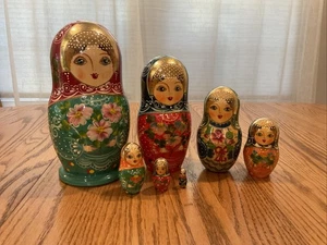 8 Zoll verschachtelte Puppen Matroschka russische Handarbeit 7 in 1 signiert 1994 - Bild 1 von 10