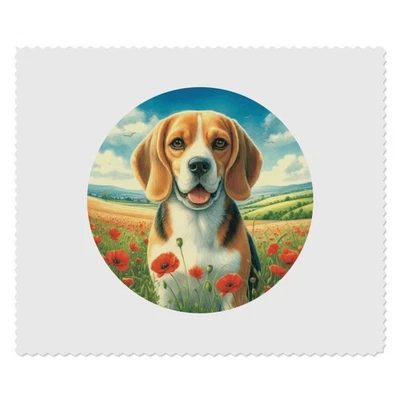 AZEEDA 2 Mikrofaser-Gläser-/Brillenputztücher "Happy Beagle Puppy" (LC00035353)