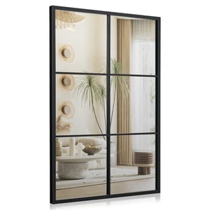 Large Metal Wall Mirror Window Decorative Farmhouse Mirror Square 28" x 40" - Picture 1 of 6