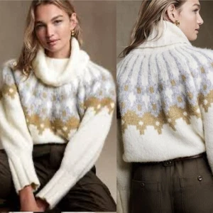 Maglione oversize Banana Republic Alapaca Fair Isle M - Foto 1 di 12