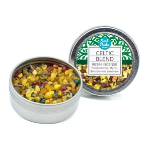 Celtic Blend Church Incense Resin - Frankincense Myrrh Benzoin Lavender Tin - Picture 1 of 2