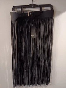 Cintura Nasty Gal nera con frange in nappa PU - Taglia unica - Foto 1 di 5
