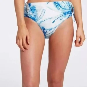 Pantalones de natación CALIA tiro medio acanalados con corbata lateral floral azul floreciente XL NUEVO - Imagen 1 de 4