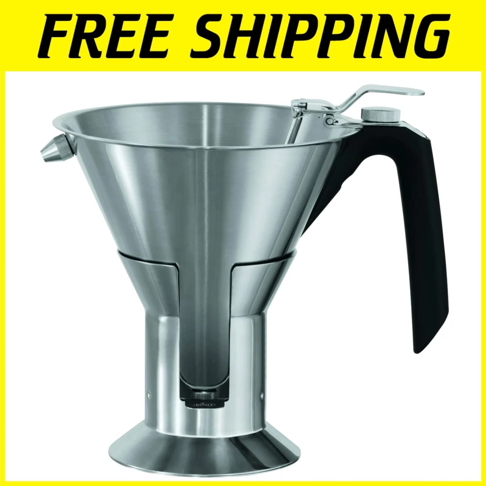 Универсальная кондитерская воронка из нержавеющей стали с эргономичной силиконовой ручкой - Изображение 1 из 4