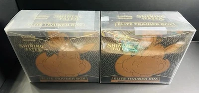 🔥LOT OF 2 Pokemon TCG Shining Fates Elite Trainer Box ETB Factory Sealed New!🔥 - Image 1 of 4