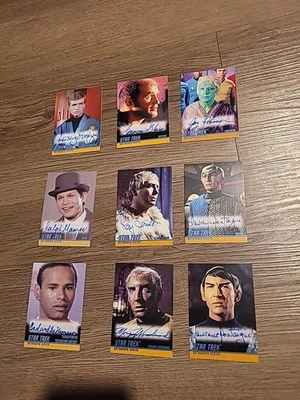 Star Trek TOS Signed Autographed 9 Card Lot Jay Robinson Roy Jenson Montaigne + - Image 1 of 4