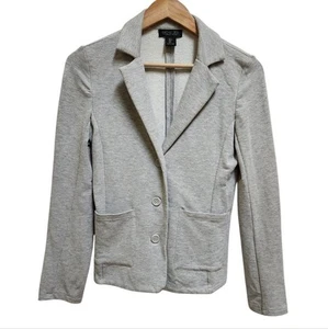 Blazer donna Rachael Zoe taglia S grigio erica maglia bottoni tasca ufficio casual morbido - Foto 1 di 12