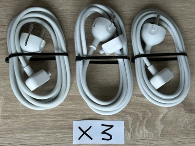 3 x Apple Mains Power Extension Cable 1.8m EU 2 pin C, E, F Magsafe Macbook (B) - Image 1 of 4
