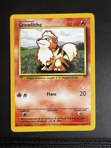 Growlithe 28/102 - Juego Base Pokémon Ilimitado Común Casi Como Nuevo - Imagen 1 de 2