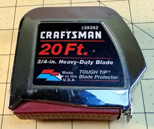 Vintage USA Craftsman 3/4” Heavy Duty Blade Self-Locking Tape Measure 20’ 39392 - Picture 1 of 12