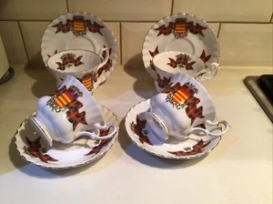 Royal Albert englische Knochen China Tasse & Untertasse x 4 schottische Tartan Serie Cameron - Bild 1 von 9