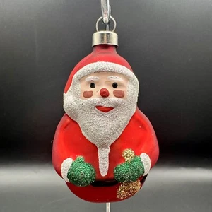 TRADITIONAL COLOR SANTA BLOWN GLASS CHRISTMAS TREE ORNAMENT-3" TALL-NO MARKINGS - Picture 1 of 7