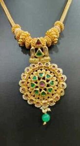 Silver Polki Jadau Choker,Indian Jewelry,Handcrafted Kundan Polki Mughal Jewelry - Picture 1 of 6