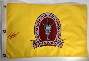 Fuzzy Zoeller signiert 2002 Senior PGA Flagge Firestone Golf Meisterschaft Akron - Bild 1 von 12