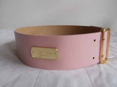 NEW  ROSE REAL LEATHER BELT CINTURA MAX MARA VERA PELLE ROSA NUOVA MADE IN ITALY - Immagine 1 di 4