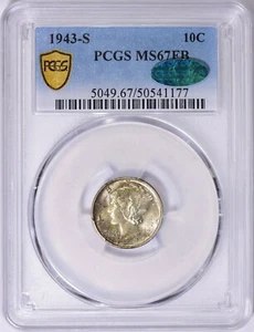 1943-S Mercury Dime PCGS MS-67 FB CAC Verified PQ! - Picture 1 of 4