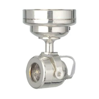 Casa Delle Bambole Faretto Cromato Moderno 1:12 Illuminazione A LED A Batteria - Immagine 1 di 4