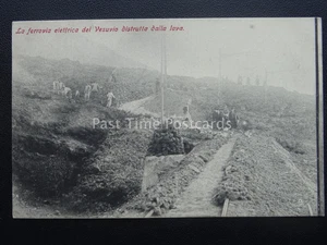 Vesuv Eruzione Del Elektrisch Eisenbahn & Lava Fluss Neapel c1906 Selten Pc - Bild 1 von 2