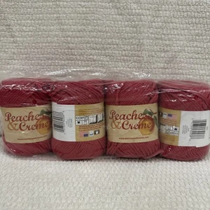 Vintage Lily Peaches & Creme 2oz 100% Cotton Yarn 01530 ROUGE Red Med 4 - Picture 1 of 7