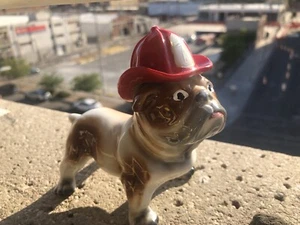 ๐ Vintage Mack Truck Bulldog Porcelain Figure w/ Fire Hat #7 - Picture 1 of 10