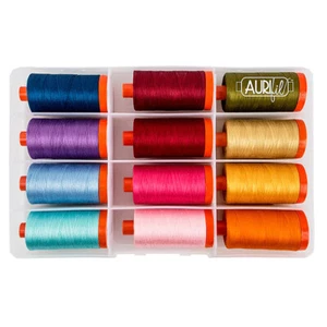 Aurifil Thread Kit Perfect Box of Colors 12 LARGE SPOOLS COTTON 50WT - Picture 1 of 2