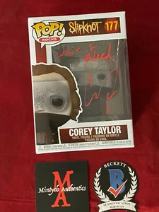 COREY TAYLOR SLIPKNOT STONE SOUR FIRMATO FUNKO POP #177 BECKETT COA! CMFT! IOWA! - Foto 1 di 2