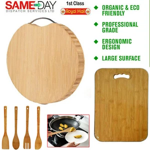 Large Bamboo Chopping Board 38 x 26 cm, Organic Wooden Boards with Juice Groove - Picture 1 of 21