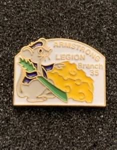 Royal Canadian Legion Branch #35 Armstrong Ontario Cheese Mouse Lapel Pin - SP8 - Picture 1 of 4