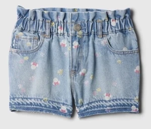 NWT Baby Gap Toddler Denim Shorts Disney Minnie Mouse floral flower 4t 4 - Picture 1 of 3